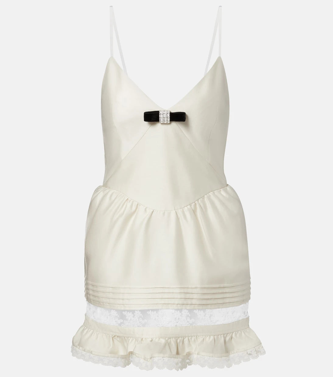 Shushu/Tong - Lace-trimmed wool and silk minidress