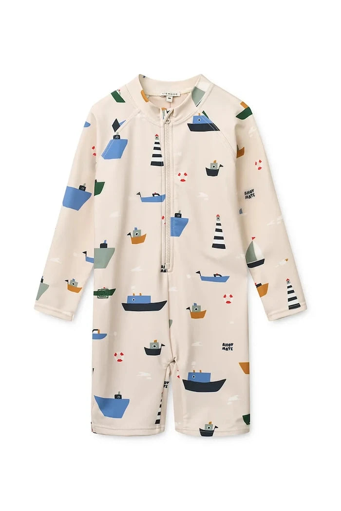 Liewood Çocuklar İçin Max Printed LS Swim Jumpsuit