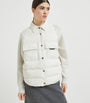 Brunello Cucinelli White Down Hybrid Puffer Jacket