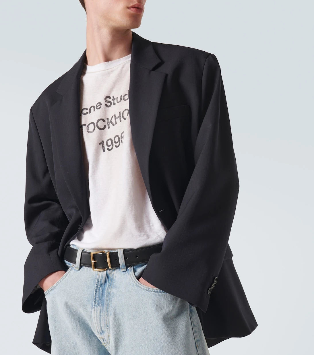 Acne Studios - تي شيرت جيرسيه بشعار ممزق
