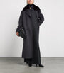 Yves Salomon Black Mink Fur-Trim Collar Coat