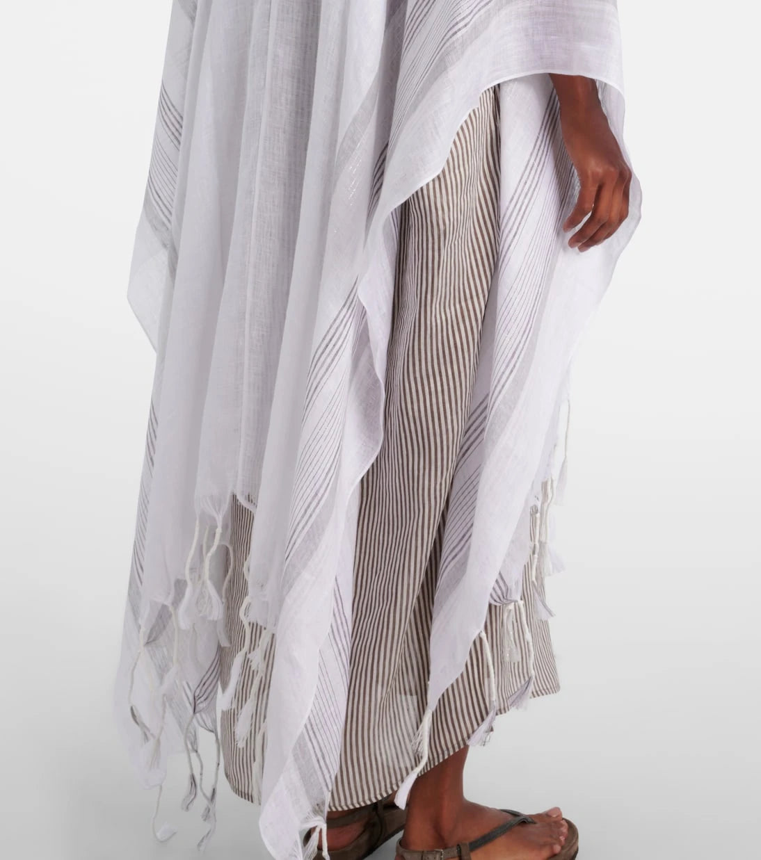 Brunello Cucinelli - Fringed linen poncho