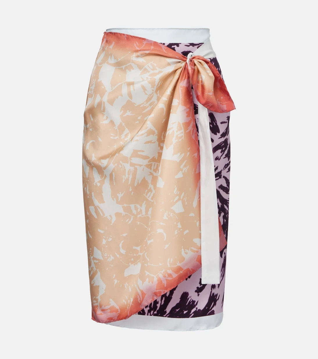 Dries Van Noten - Printed silk wrap skirt