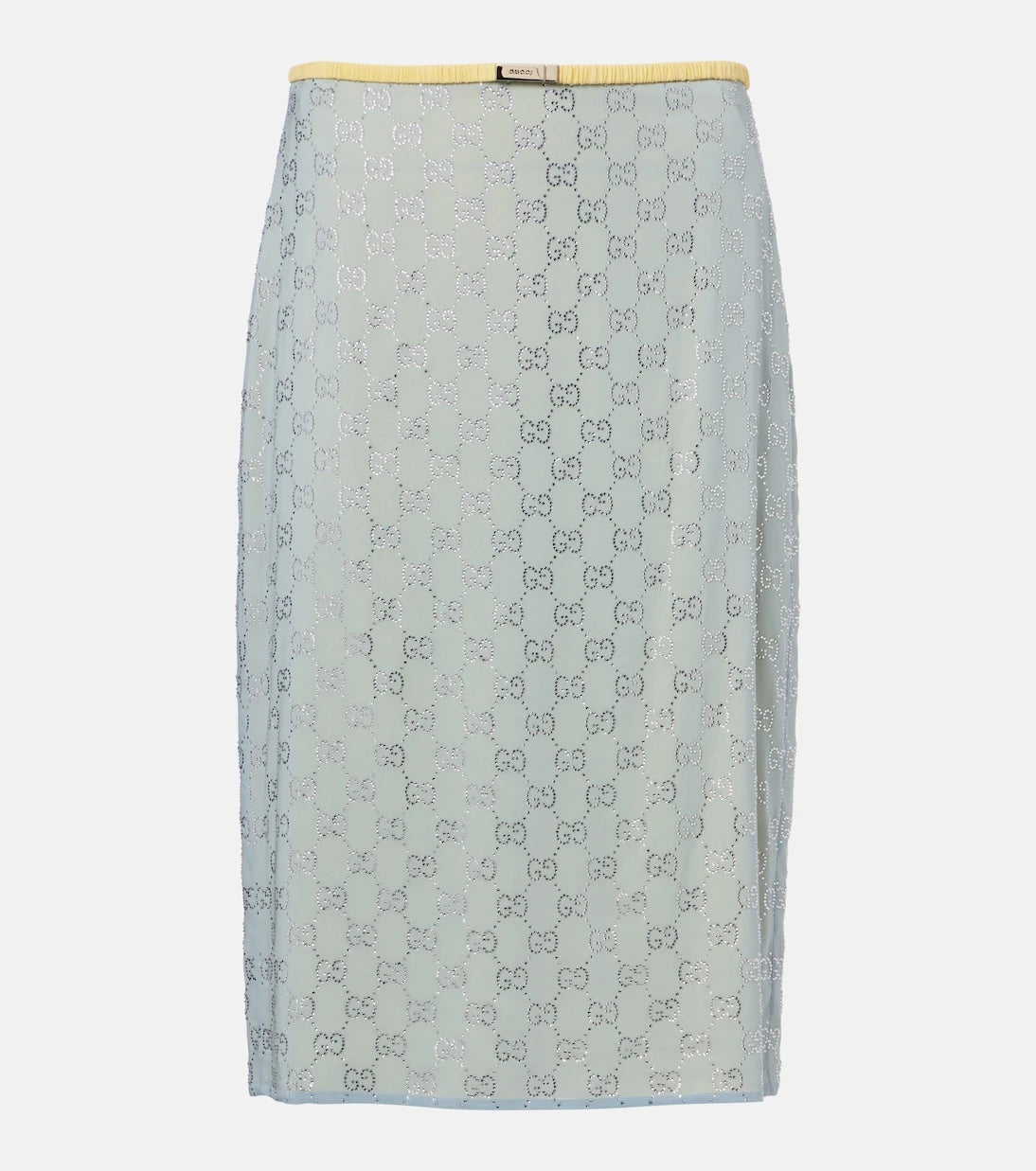 Gucci - GG embellished silk-blend midi skirt