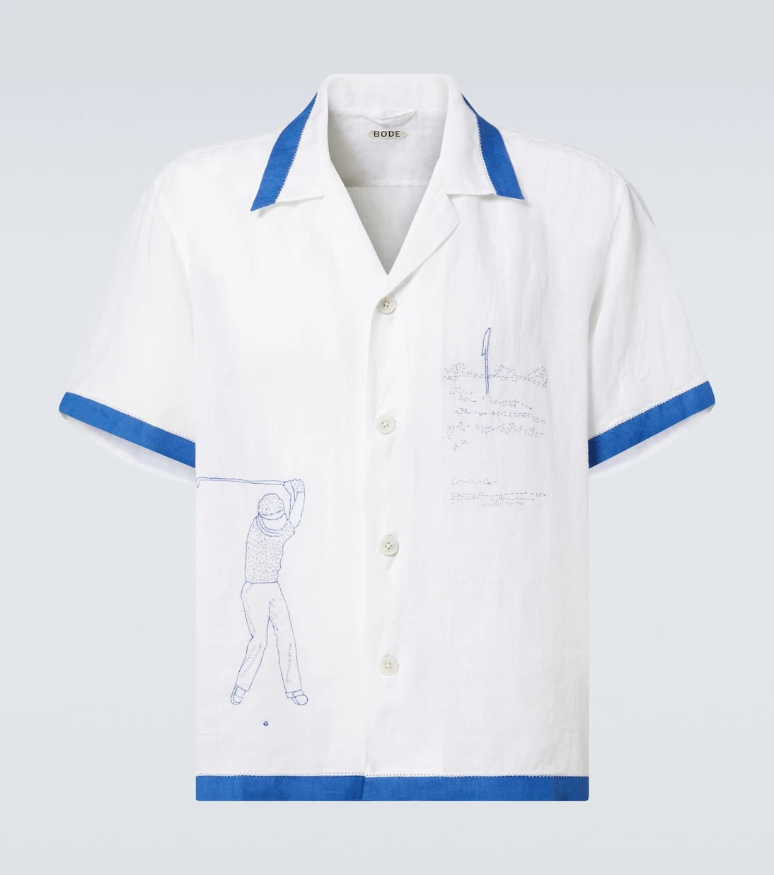 Bode - Club Champion embroidered linen shirt
