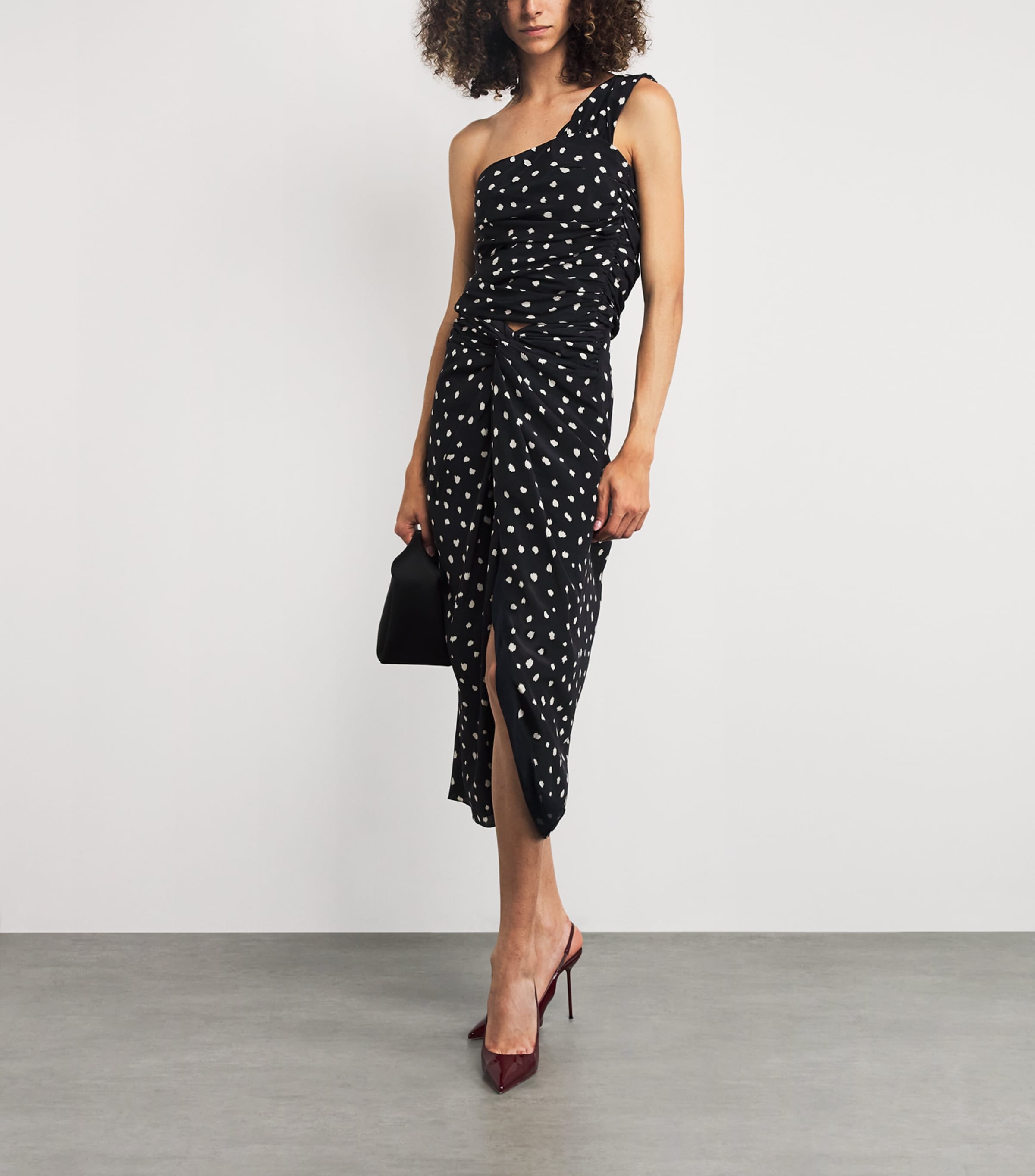 Blazé Milano Navy Silk Polka Dot Top