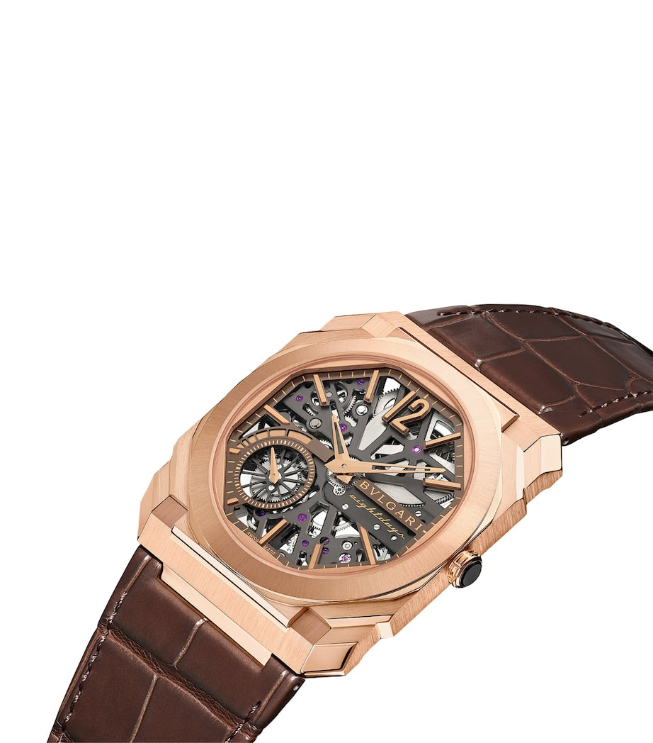 Rose Gold Octo Finissimo Skeleton 8 Days Watch 40mm