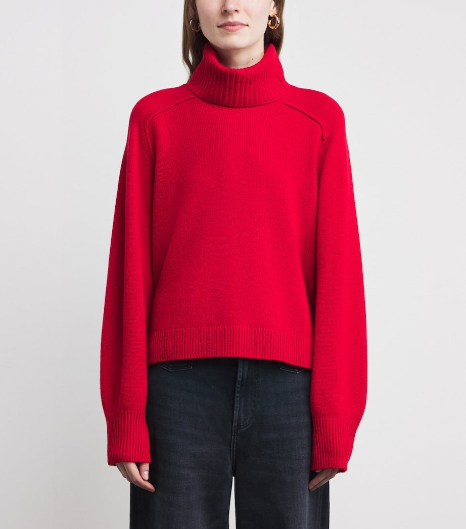 ME+EM Red Cashmere Snood Sweater