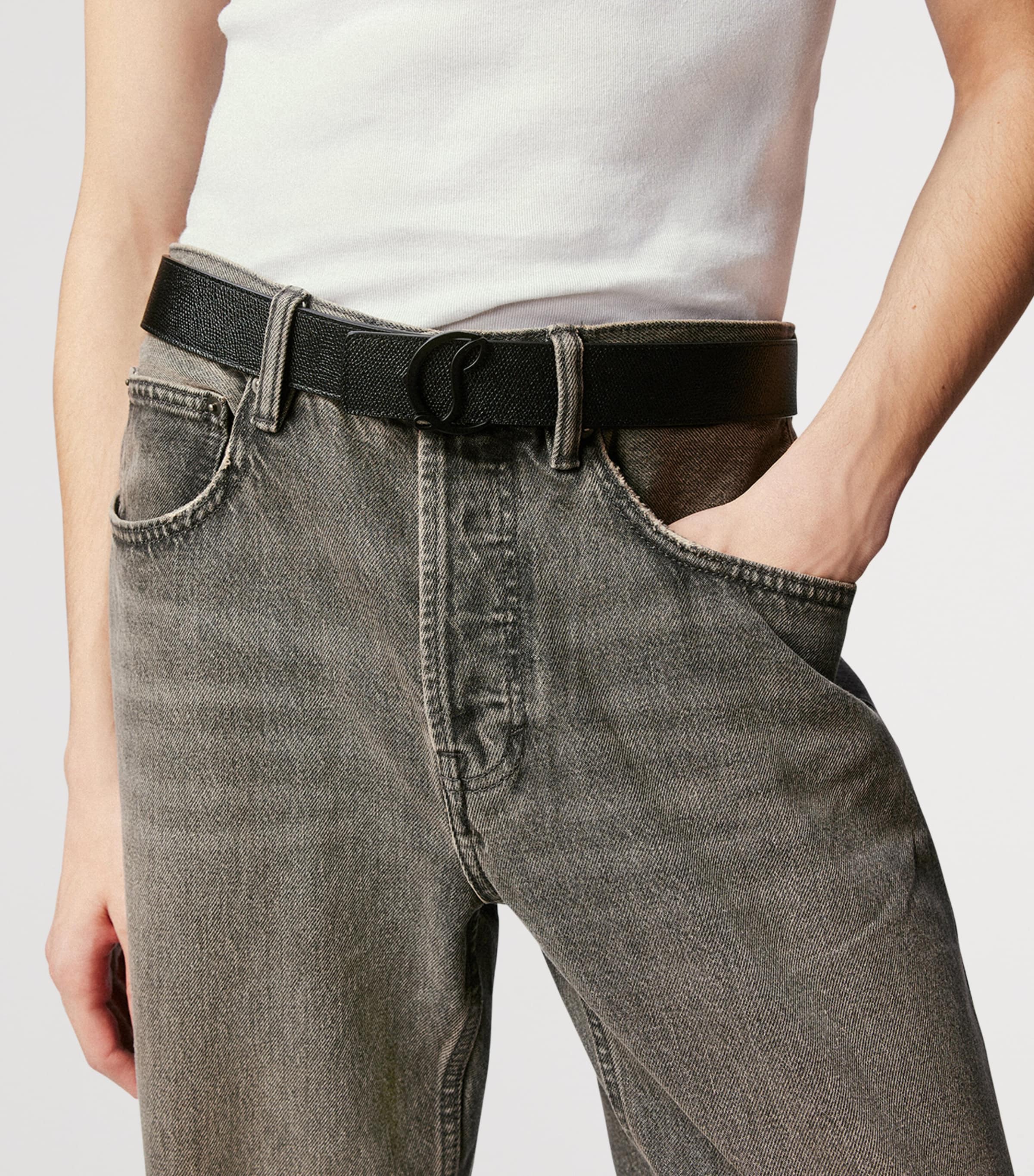 Christian Louboutin Mooncrest Reversible Leather Belt