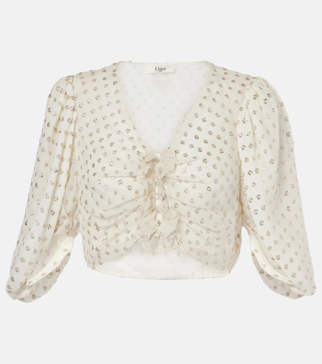 Chloé - Jacquard silk-blend muslin crop top