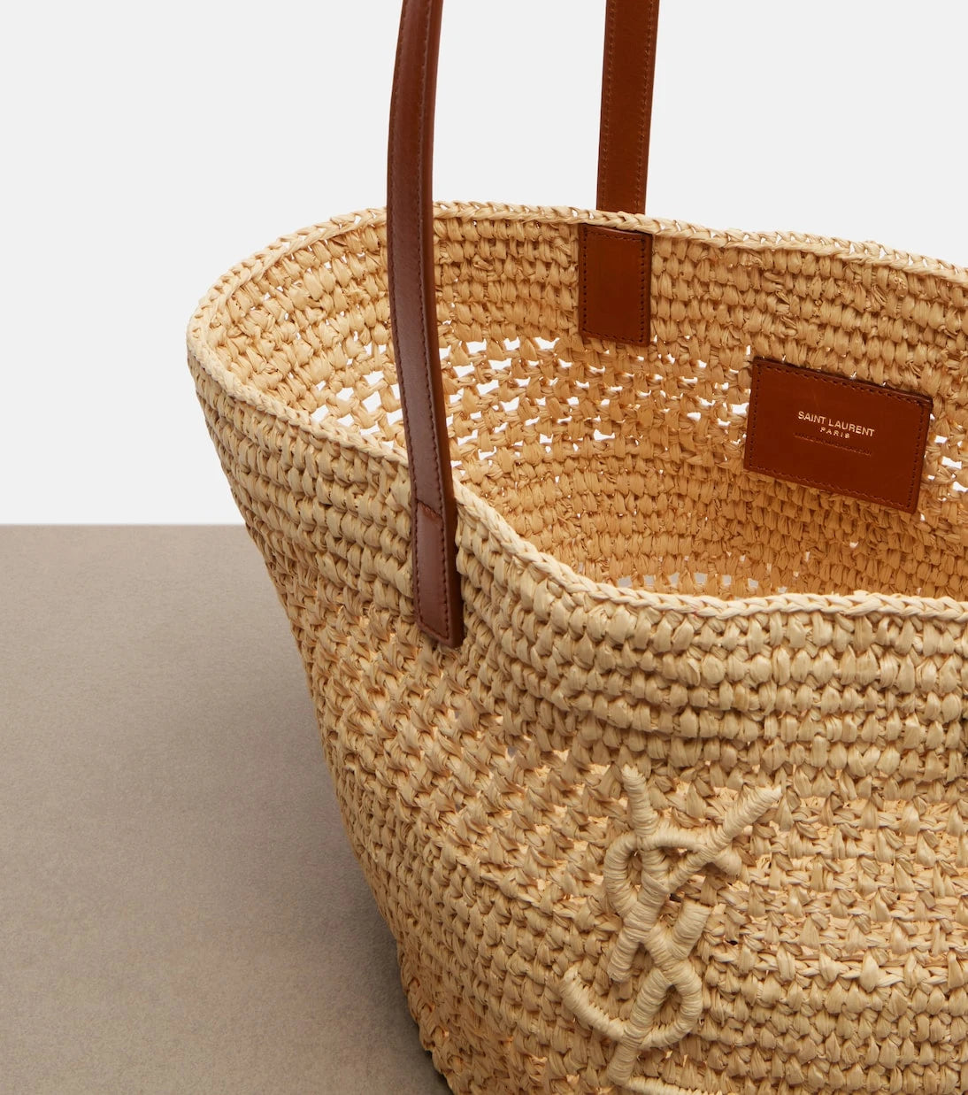 Saint Laurent - Panier Small raffia bucket bag