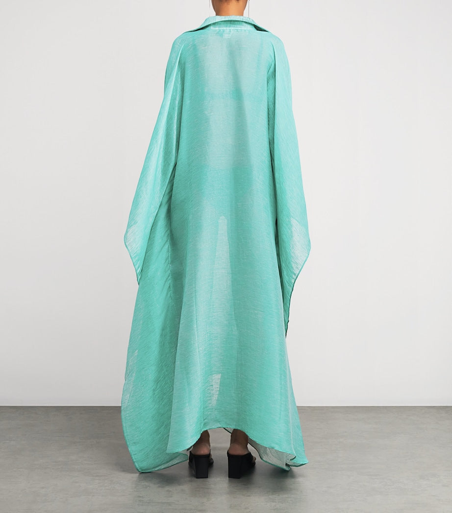 Linen-Blend Caicos Kaftan ACQUA