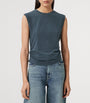 AllSaints Blue Ruched West Tank Top