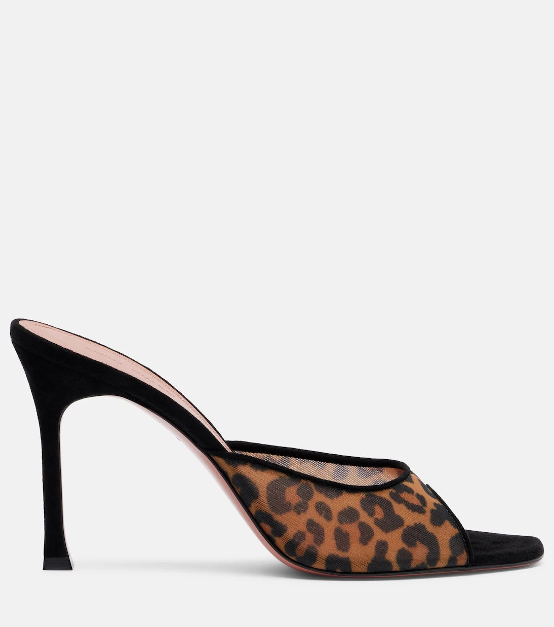 Amina Muaddi - Alexa 95 leopard-print mesh mules