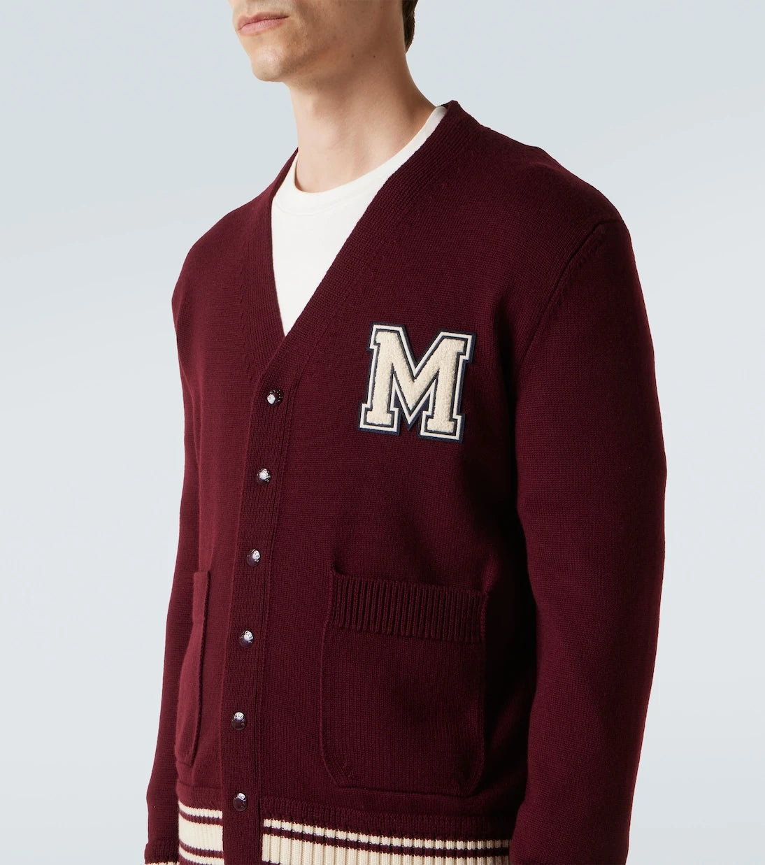 Moncler - Patch-appliqué wool cardigan