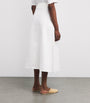 White Cotton Carlas Midi Skirt