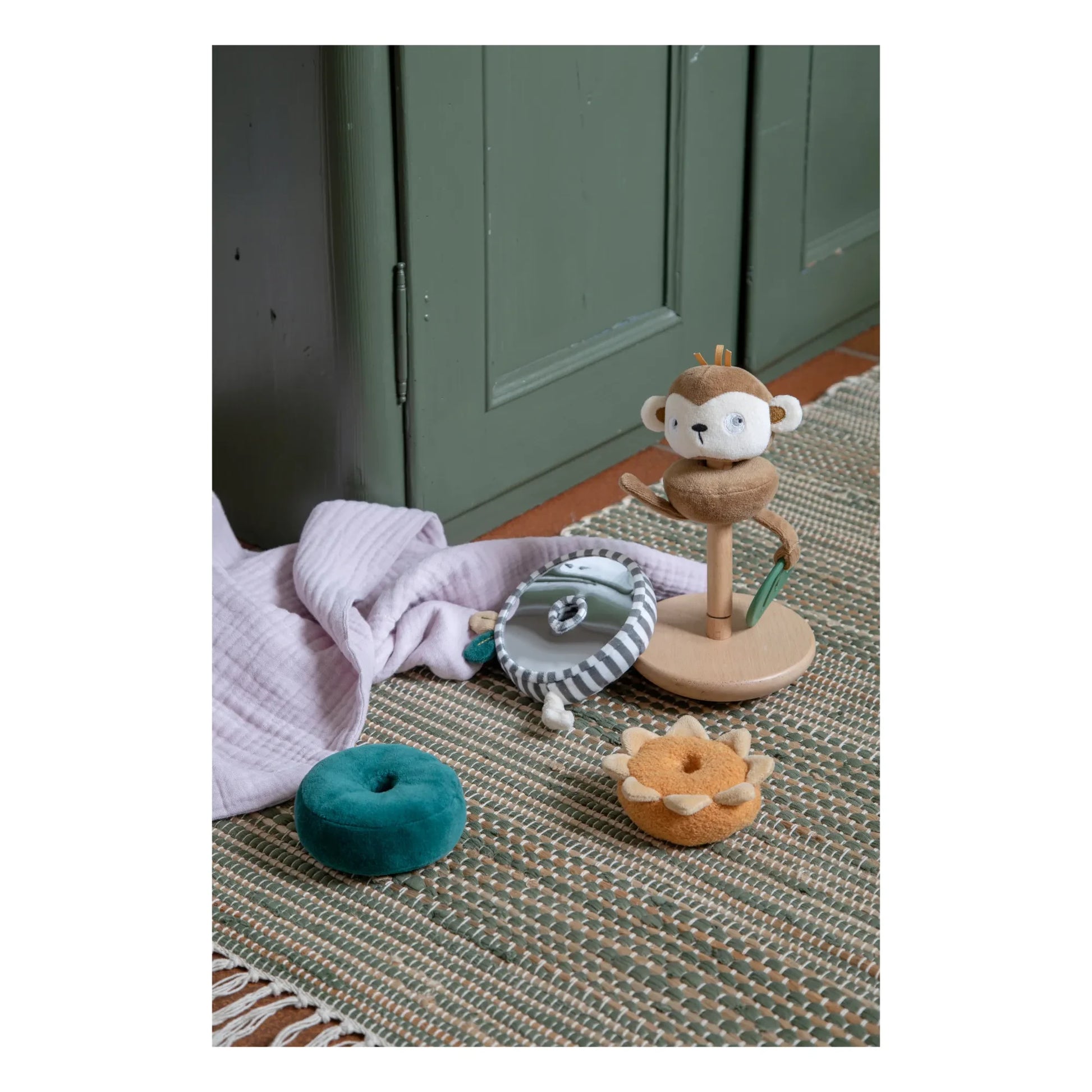 Sebra - Plush & Wood Stacking Monkey