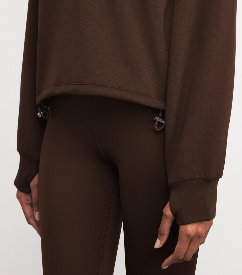 Brown Jersey Half-Zip Sian Sweatshirt