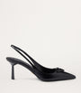 Prada Black Saffiano Leather Slingback Pumps 75