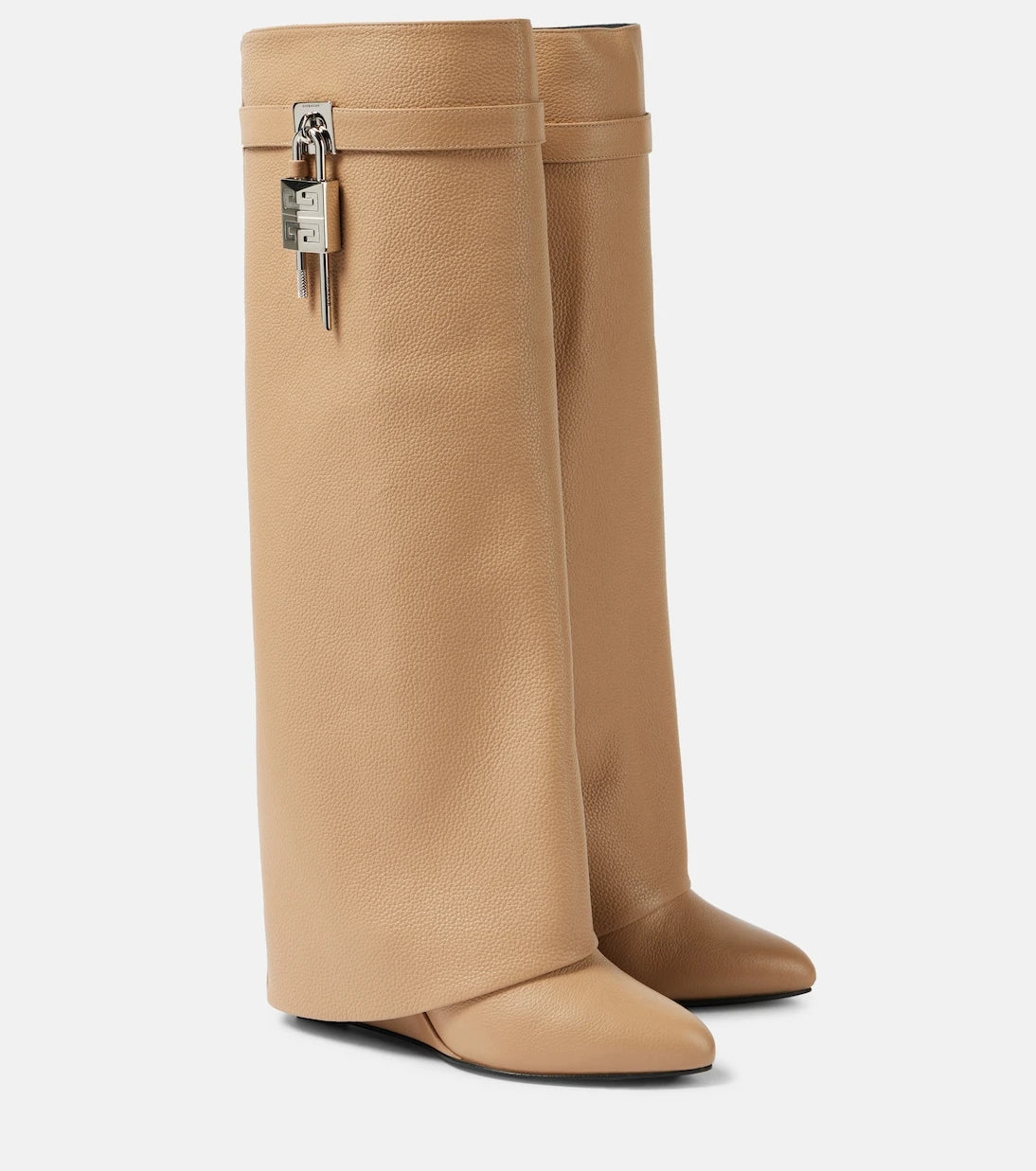 Givenchy - Shark Lock leather knee-high boots