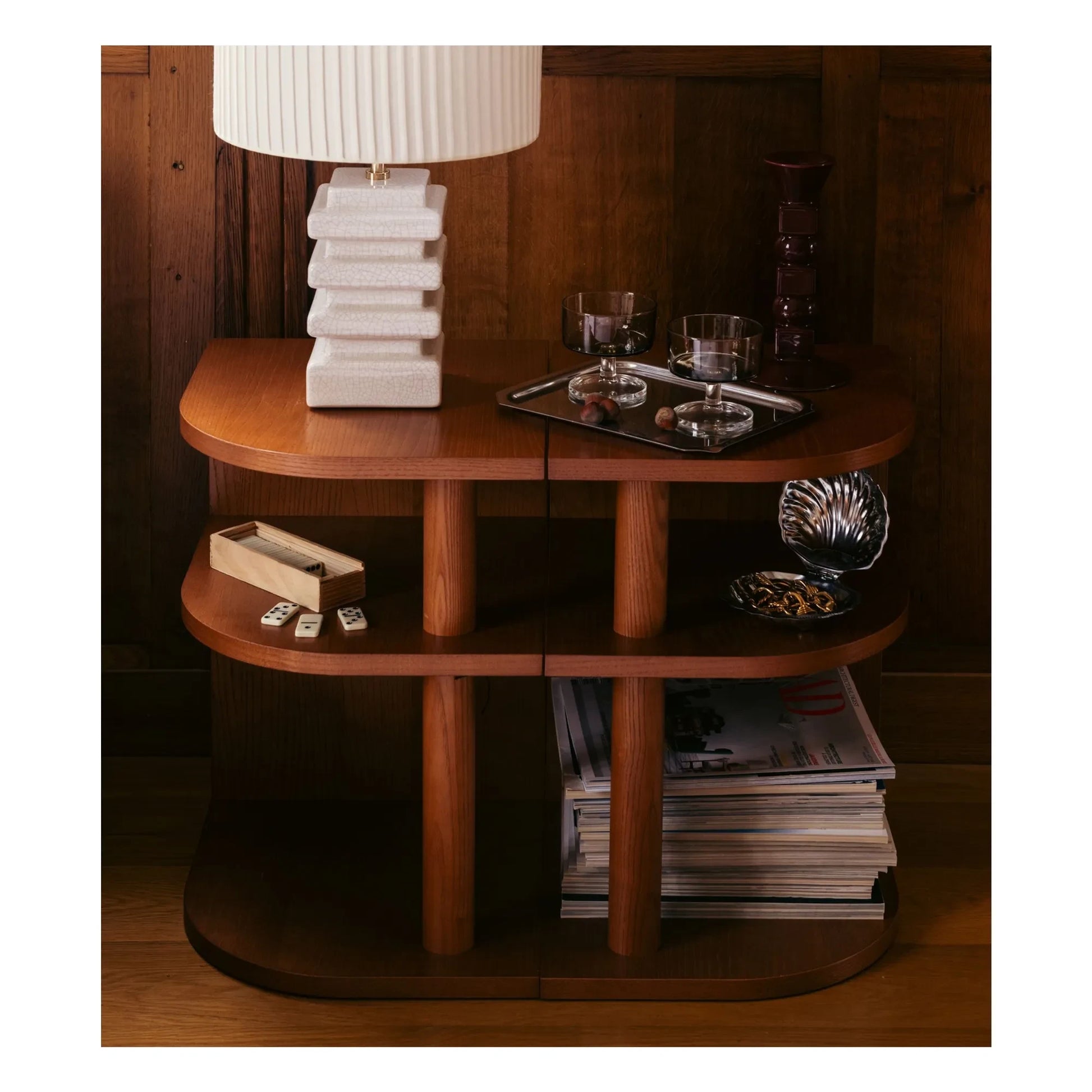 The Socialite Family - Opera side table ash iroko finish - straight version | Iroko