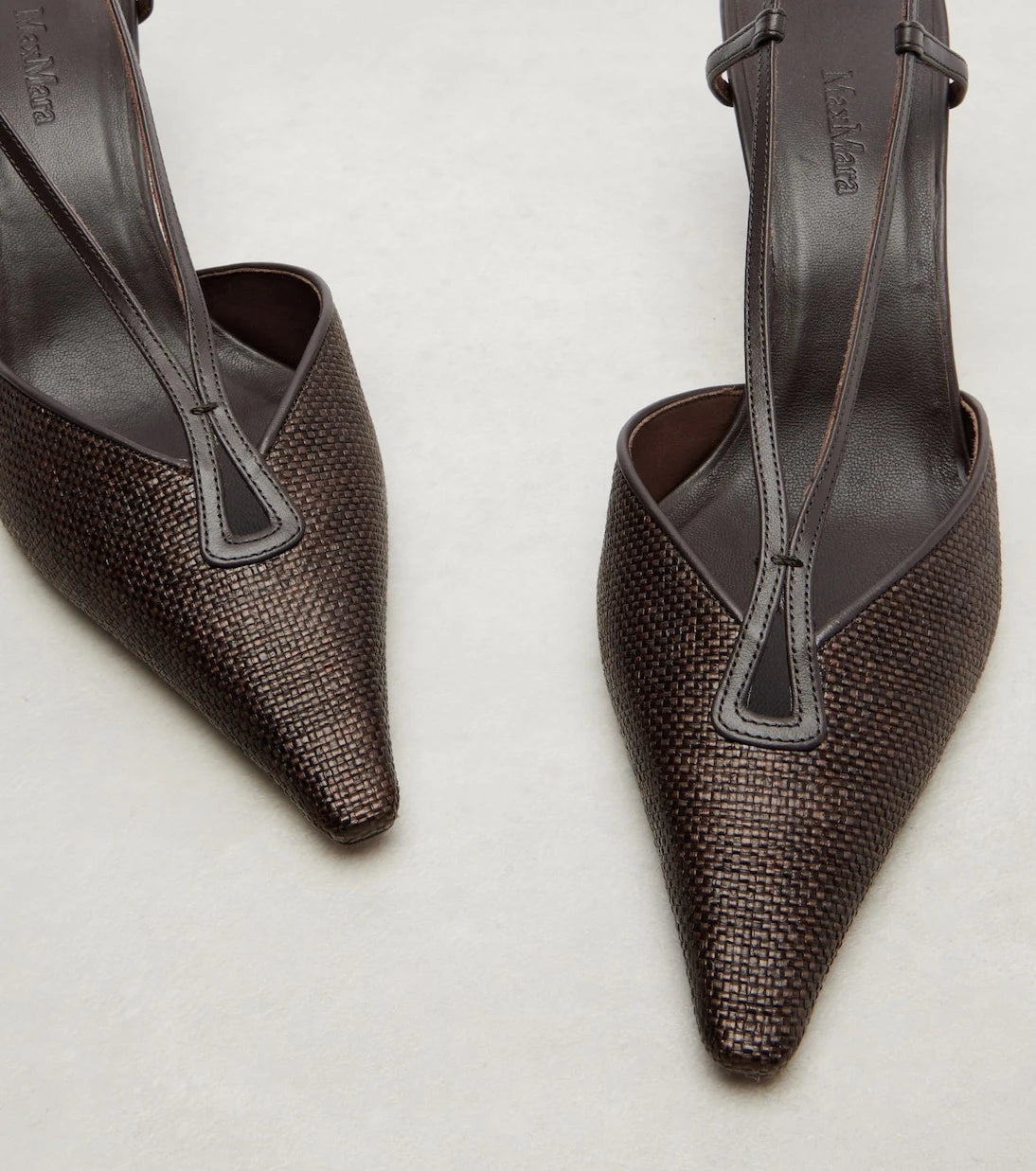 Max Mara - Raffia slingback pumps