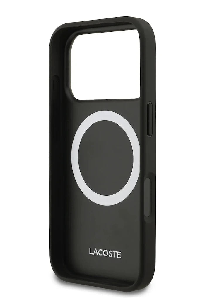 Lacoste MagSafe iPhone 17 Pro için entegre manyetik halkalı telefon kılıfı