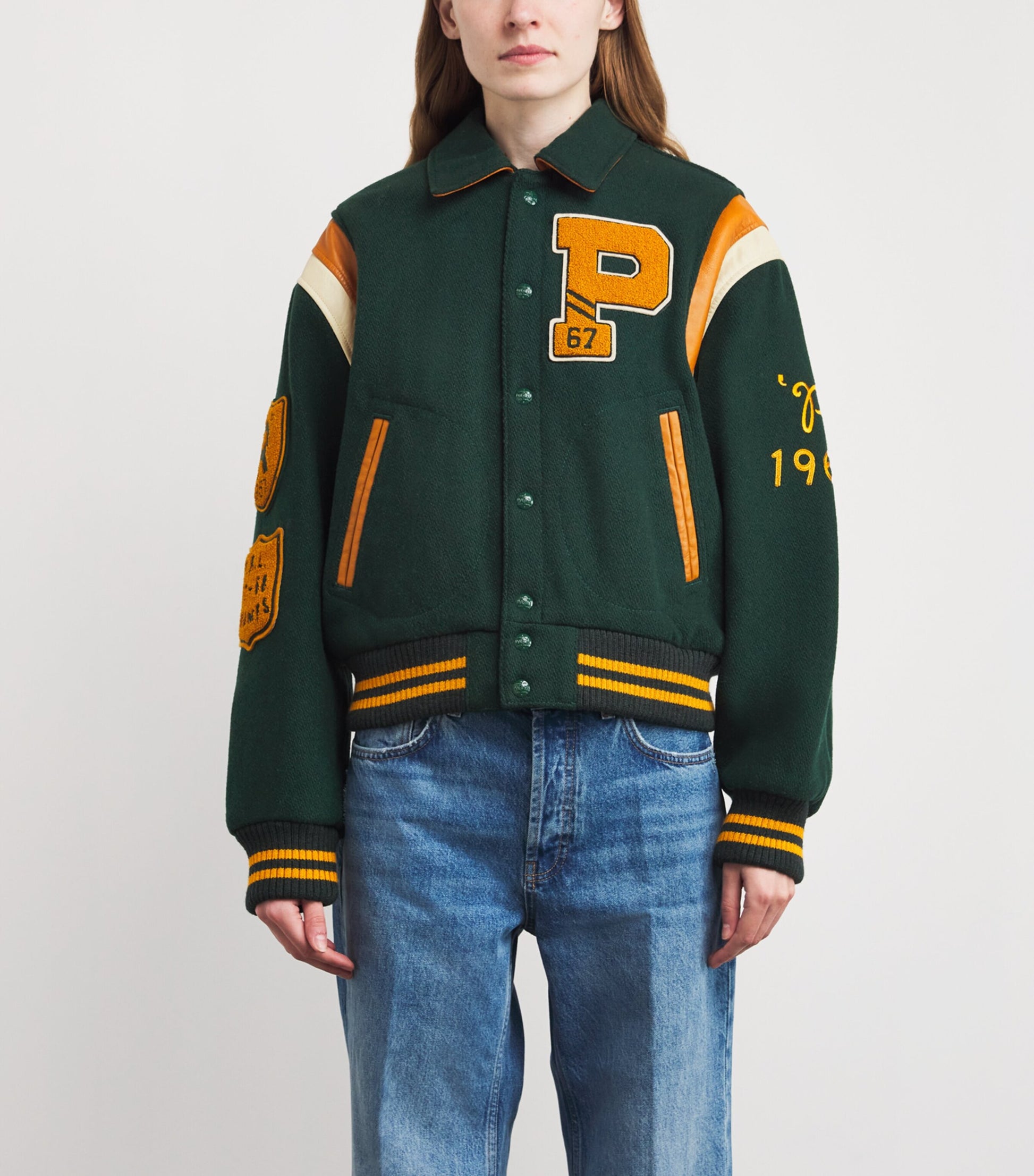 Polo Ralph Lauren Wool-Blend Varsity Jacket DARK GREEN