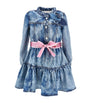 Denim Bow Belt Dress (2-12 Years) BLU STONE DENIM