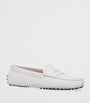 Tod's White Leather Mocassino Loafers