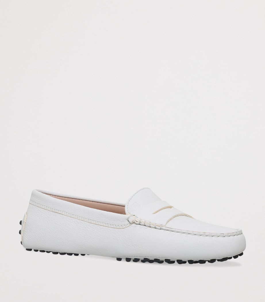Tod's White Leather Mocassino Loafers