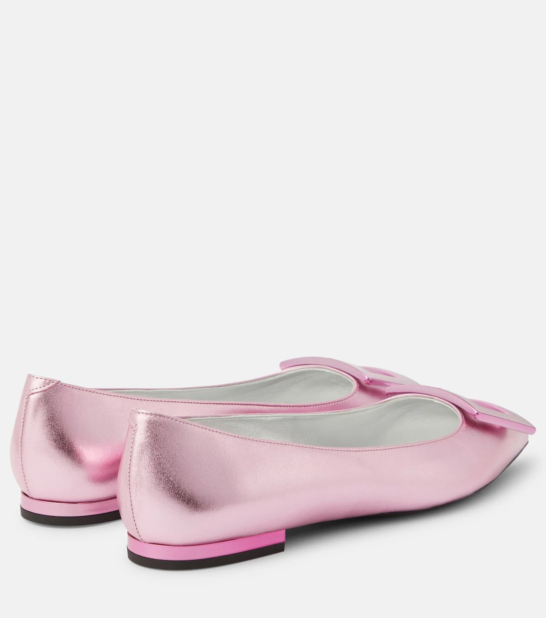 Roger Vivier - Gommettine metallic leather ballet flats