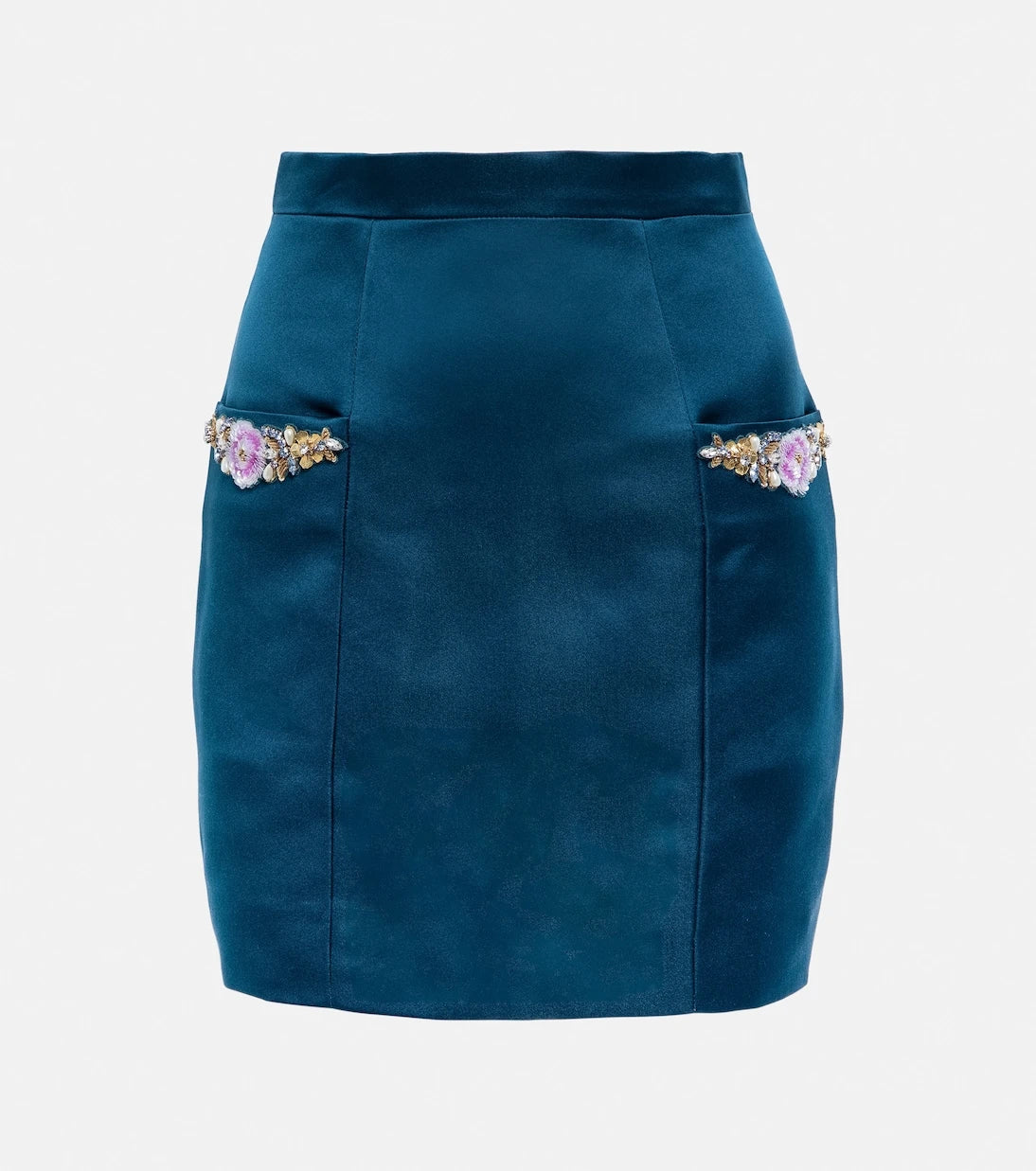 Miss Sohee - Swarovski® kristal işlemeli ipek mini etek