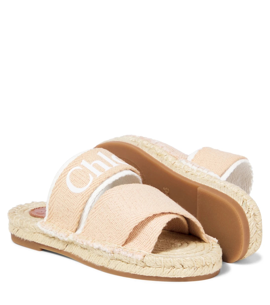 Chloé Kids - Logo canvas espadrille slides