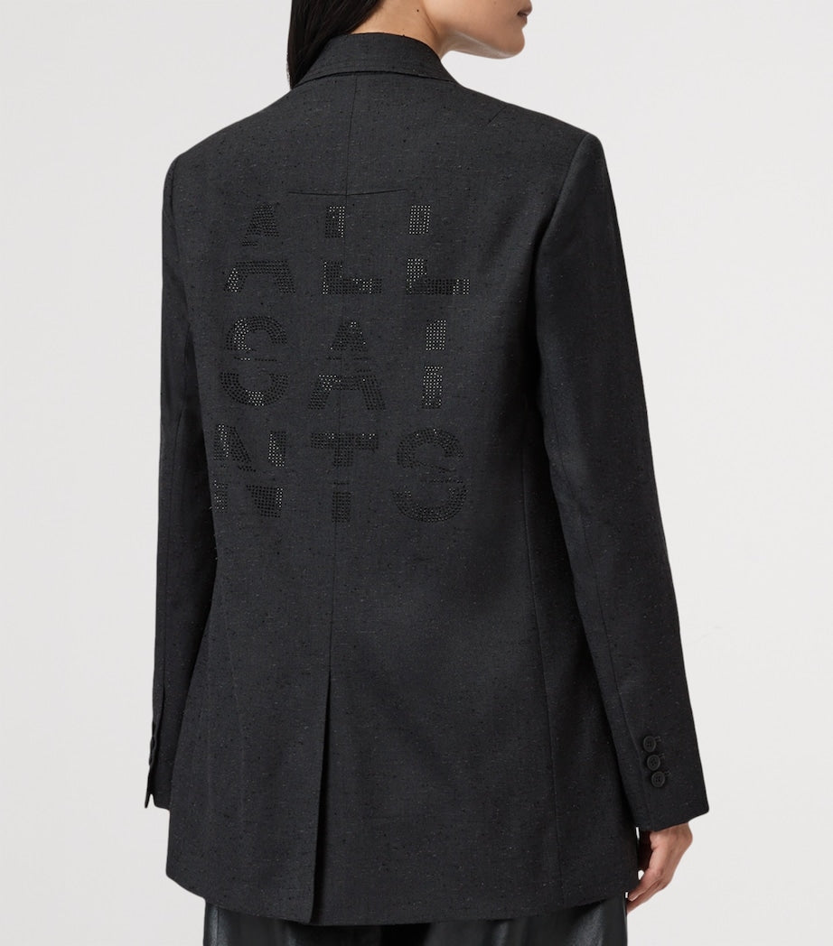 AllSaints Grey Single-Breasted Essie Blazer