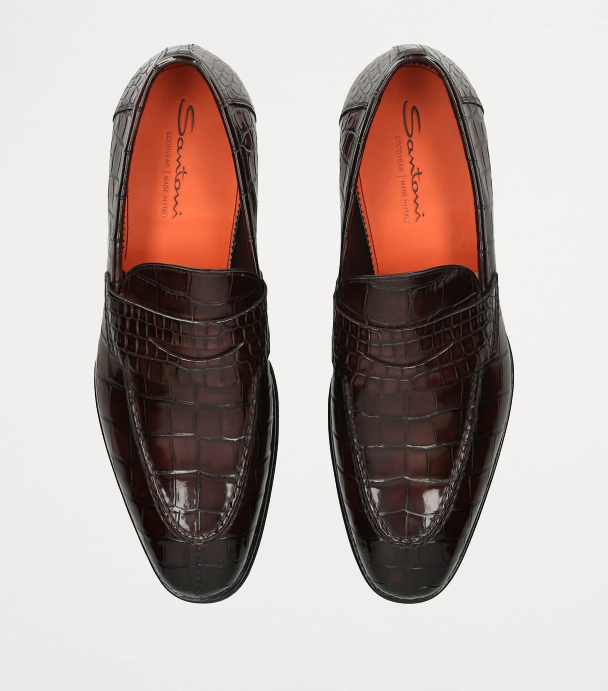 Crocodile Skin Duke Penny Loafers