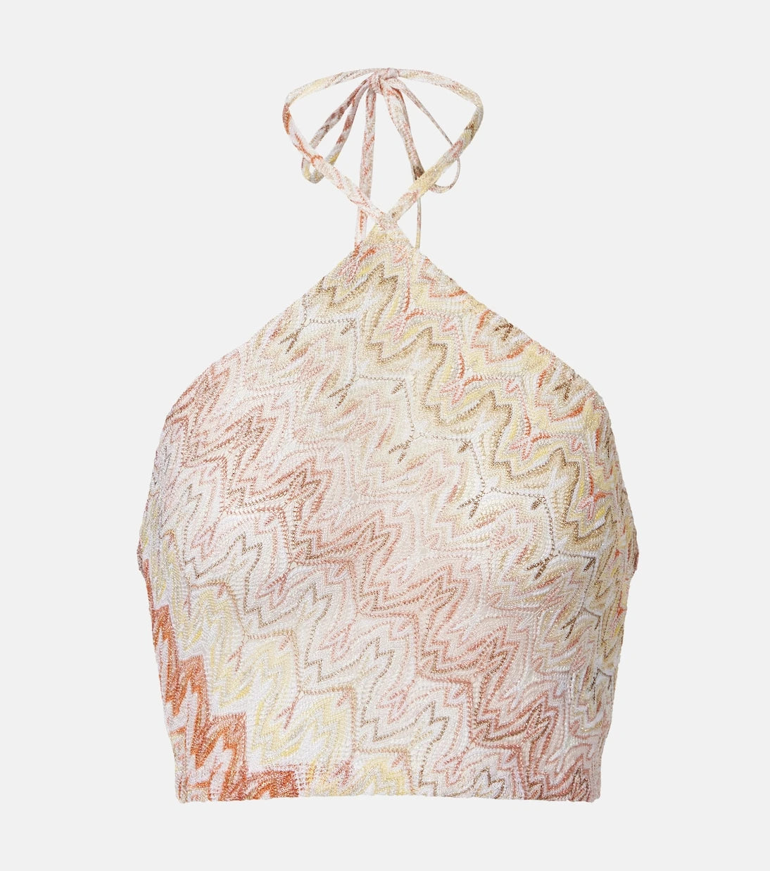 Missoni - Zigzag halterneck lamé crop top