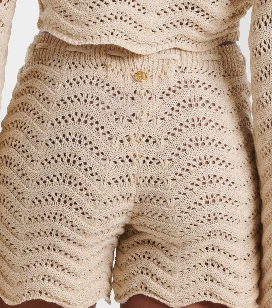 Bananhot - Kim crochet cotton-blend shorts