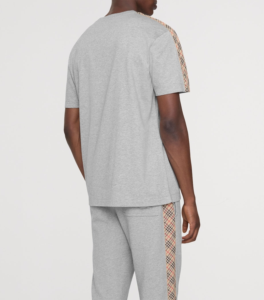 Burberry Cotton Check-Trim Slim T-Shirt