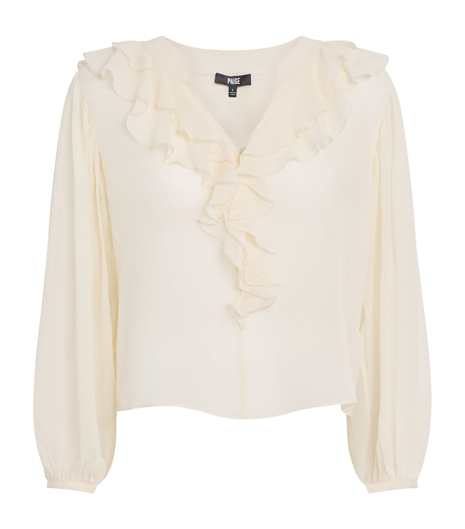 PAIGE White Silk Gemelli Blouse