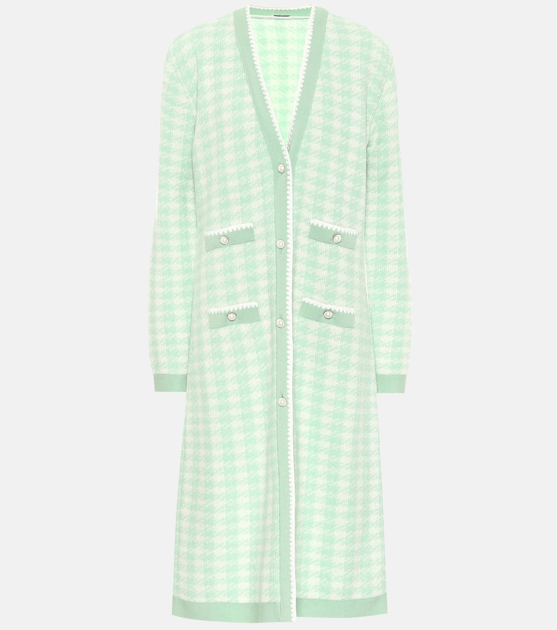 Miu Miu - Houndstooth wool-blend cardigan