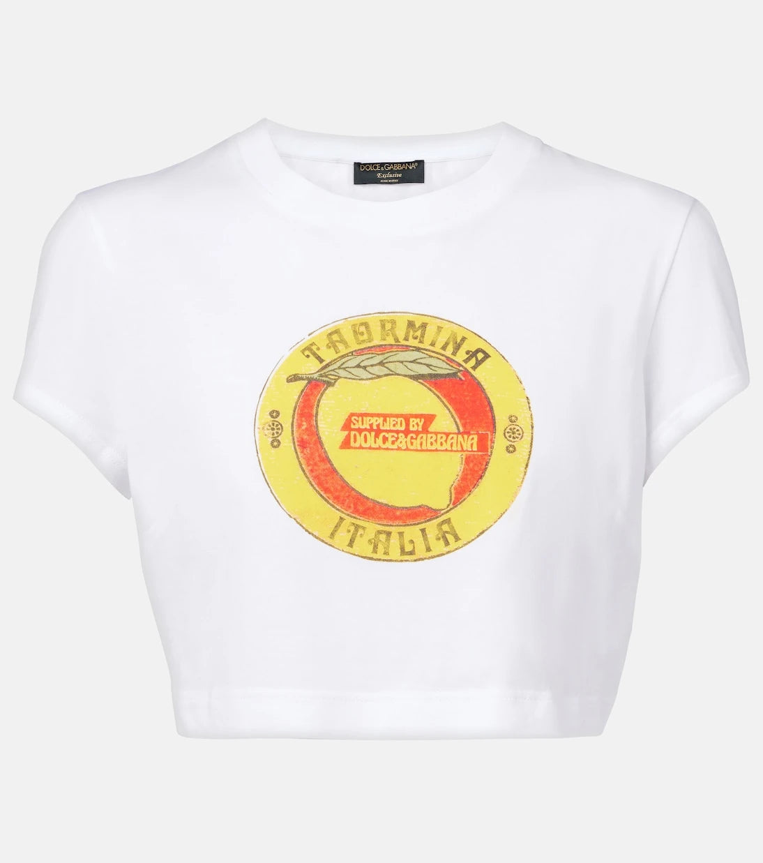 Dolce&Gabbana - Cropped printed cotton T-shirt