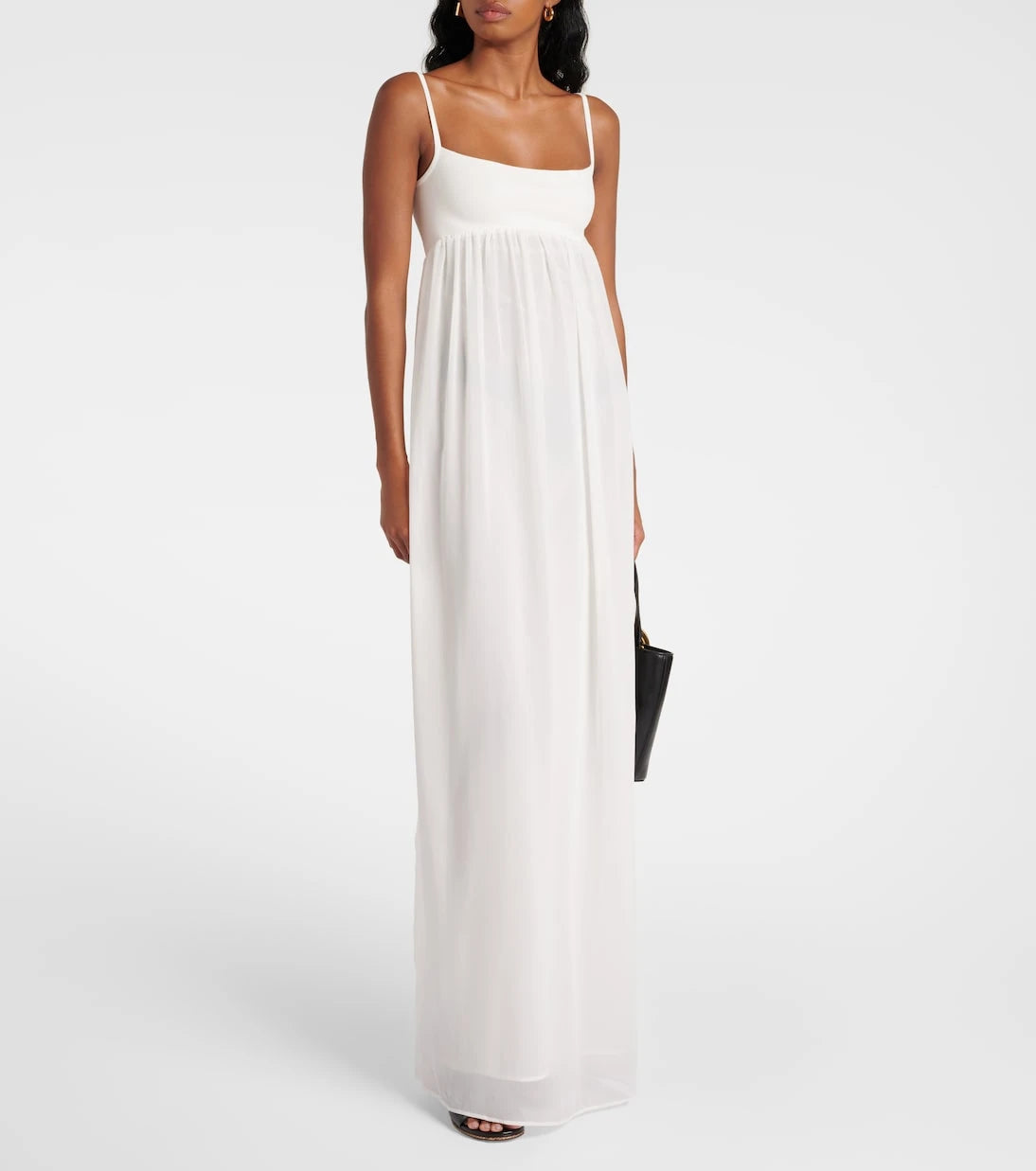Jacquemus - Peplo jersey and muslin maxi dress