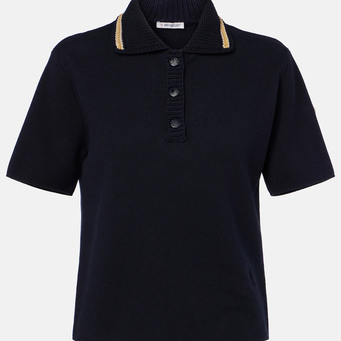 Moncler - Knitted cotton polo shirt