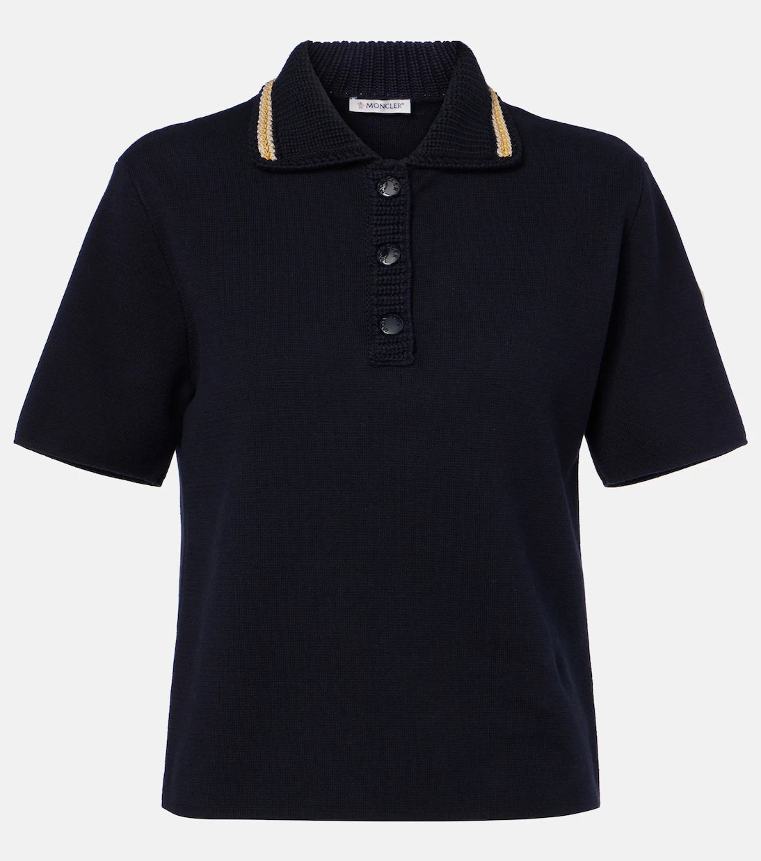 Moncler - Knitted cotton polo shirt