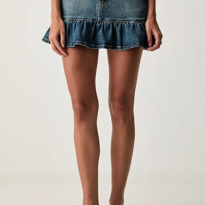 Guess Jeans denim kloş etek