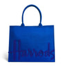 Blue Large Cotton Logo Tote Bag