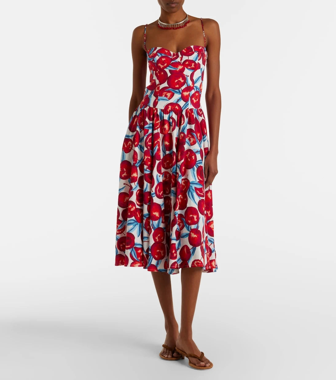 Farm Rio - Printed linen-blend midi dress