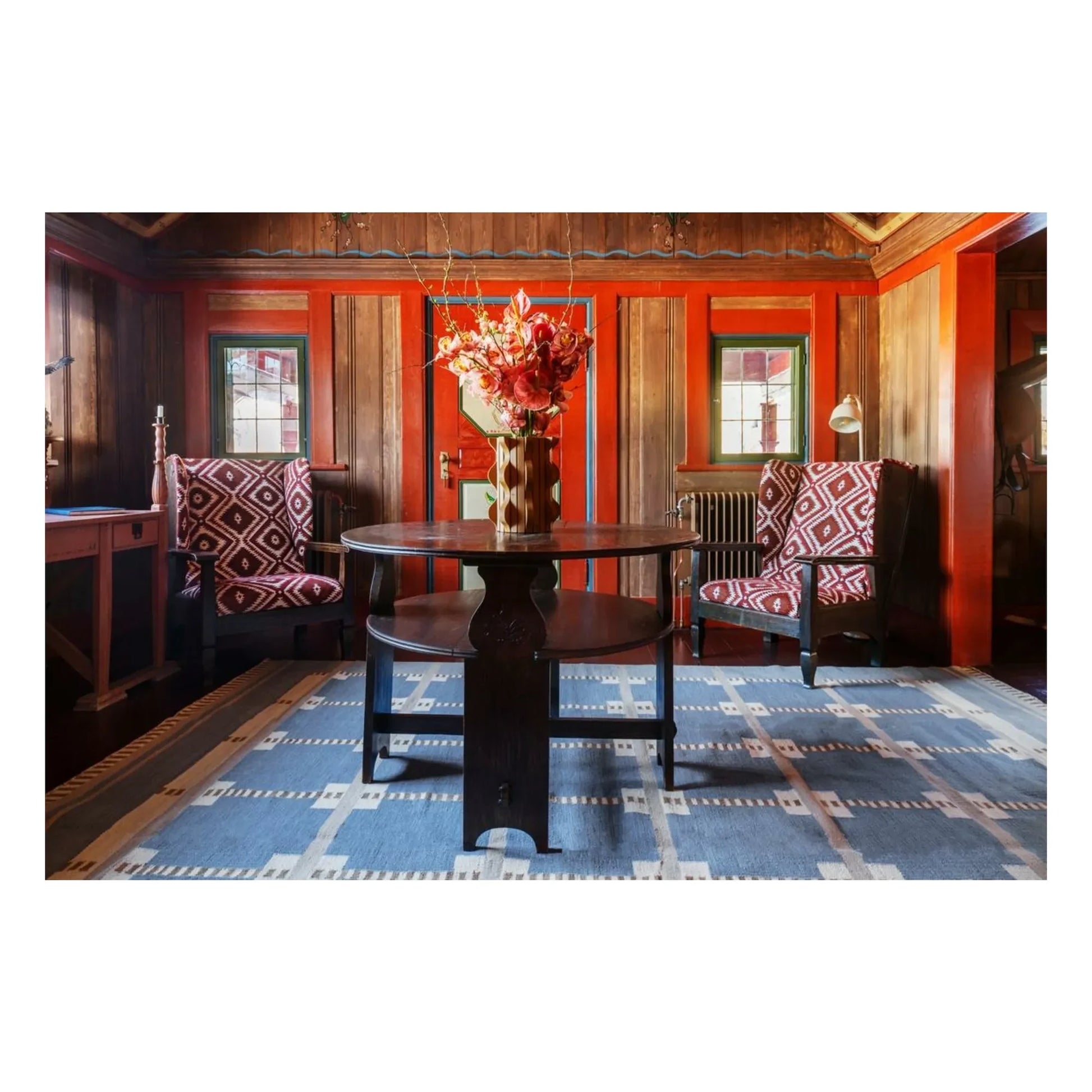 Layered - Röllakan Ruth wool rug | Blue