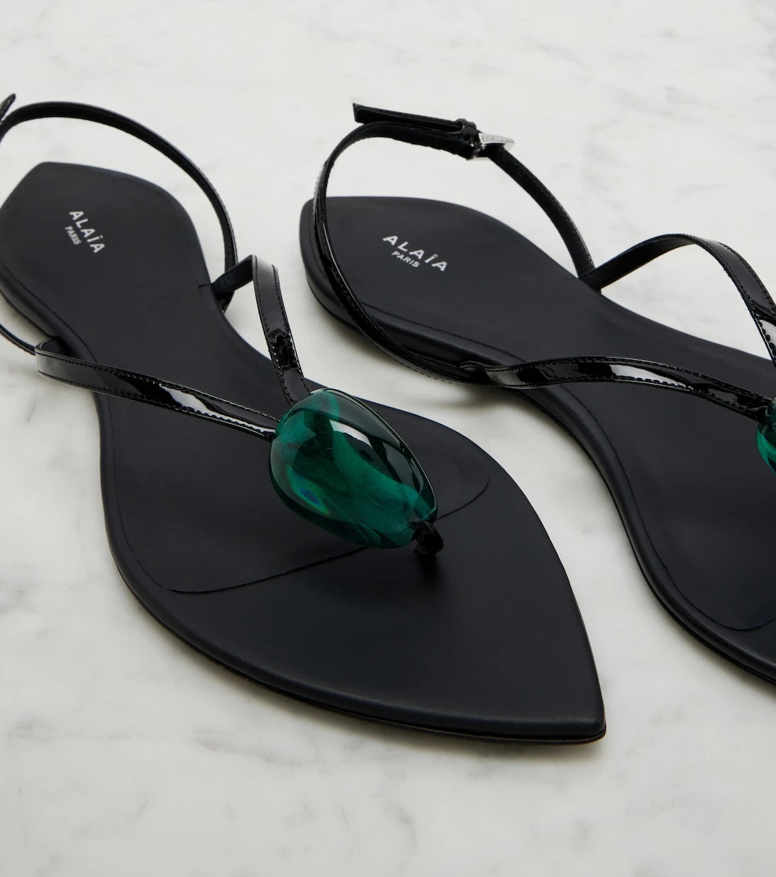 Alaïa - Invisible embellished leather sandals